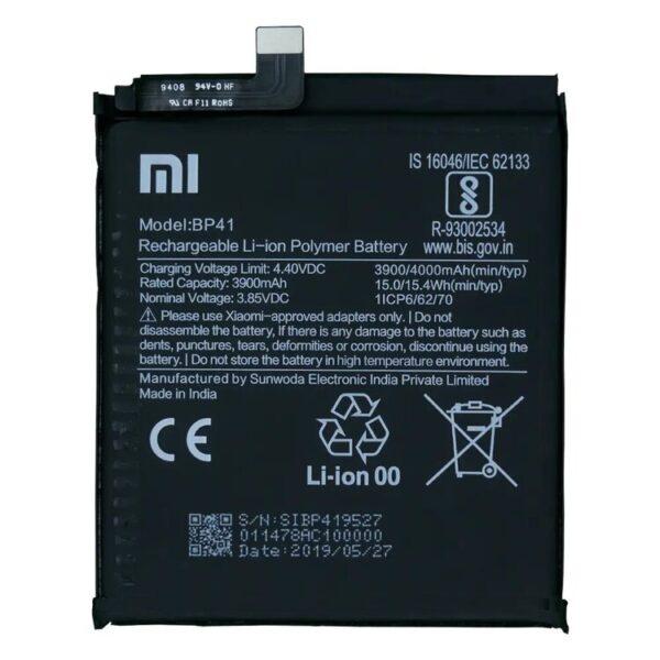 Original Xiaomi Redmi K20 Battery Replacement Price in Chennai India - BP41